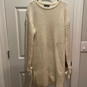 Cream Sweaterknit Dress